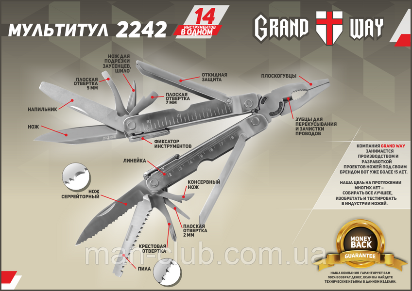 Мультитул Grand Way 20054 20054 фото