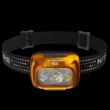 Ліхтар налобний Nitecore NU31 (Білий + Червоний LED, 550 люмен, 9 режимів, USB-C), помаранчевий 6-1504_orange фото