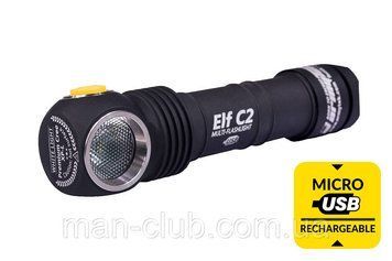 Налобный фонарь Armytek Elf C2 USB + 18650 3200 mAh / XP-L AEC2 фото