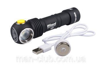 Налобный фонарь Armytek Wizard Magnet USB + 18650 3200 mAh / XP-L (Warm) AWUSB-XPLw фото