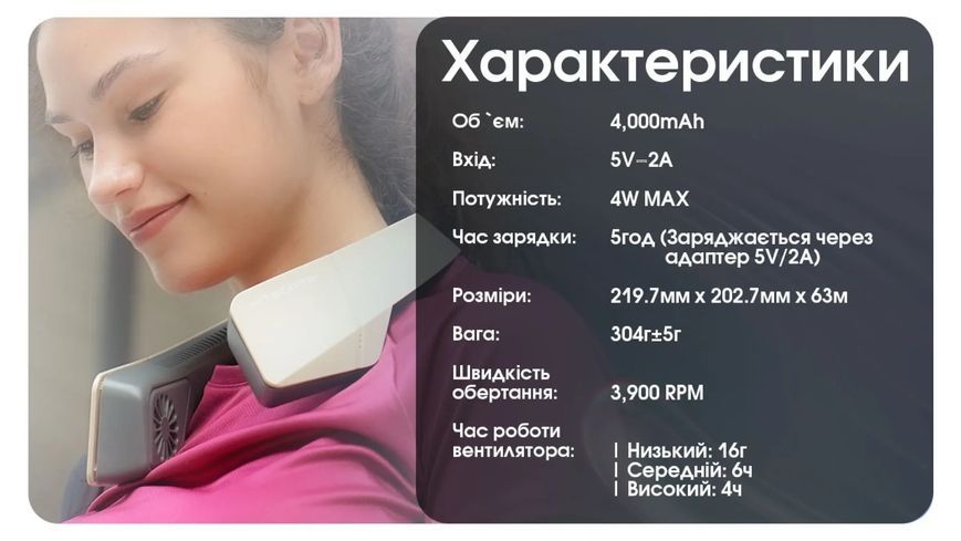 Портативный вентилятор на шею Nitecore NEF20 6-1503 фото