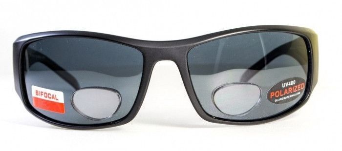 Окуляри біфокальні поляризаційні BluWater Bifocal-1 (+2.0) Polarized (gray) (чорна біфокальна лінза з діоптріями) 4БИФ1-20П20 фото