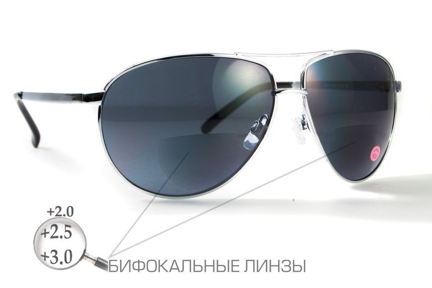 Бифокальные защитные очки Global Vision Aviator Bifocal (+2.5) (gray) серые 1АВИБИФ-Д2.5 фото