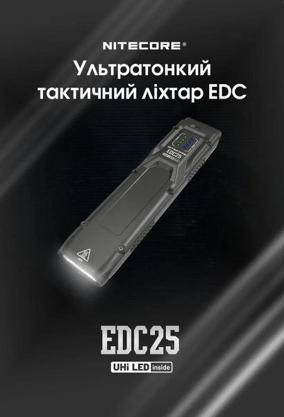 Ліхтар Nitecore EDC25 (2xNiteLab UHi 20, 3000 люмен, 6 режимів, USB Type-C) 6-1539 фото