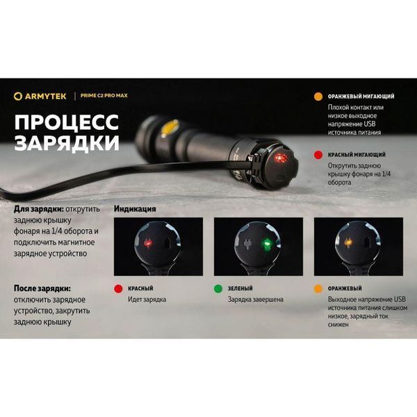 Ліхтар ручний Armytek Prime v4 C2 Pro MAX (WARM) + 21700 Li-Ion APrimProMax_warm фото