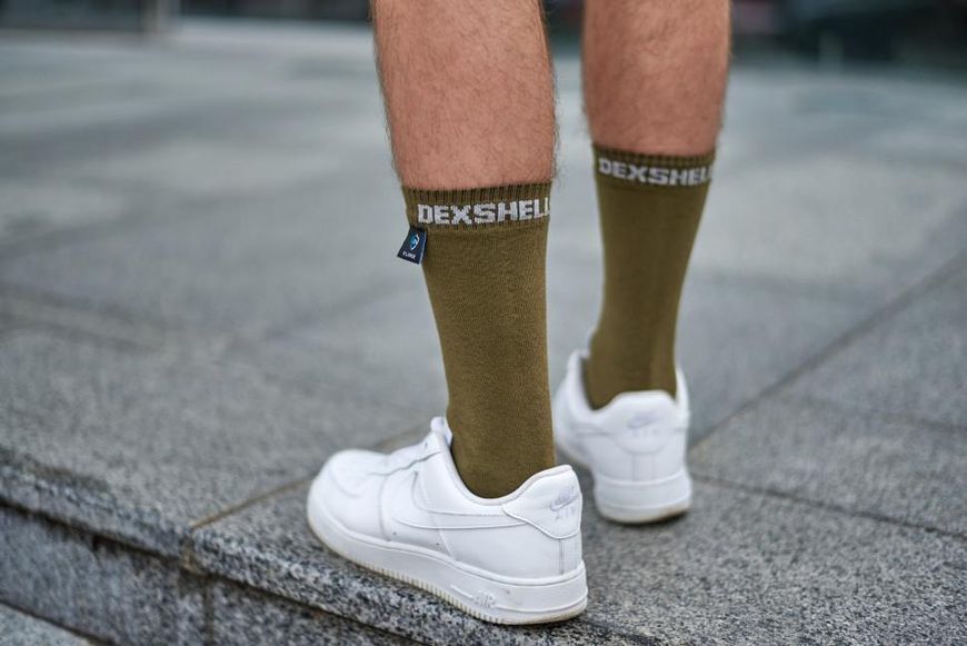 Шкарпетки водонепроникні Dexshell Ultra Thin Crew OG, р-р XL, хакі DS683OGXL фото