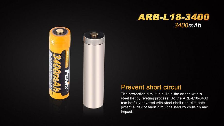 Акумулятор 18650 Fenix (3400 mAh) ARB-L18-3400 фото