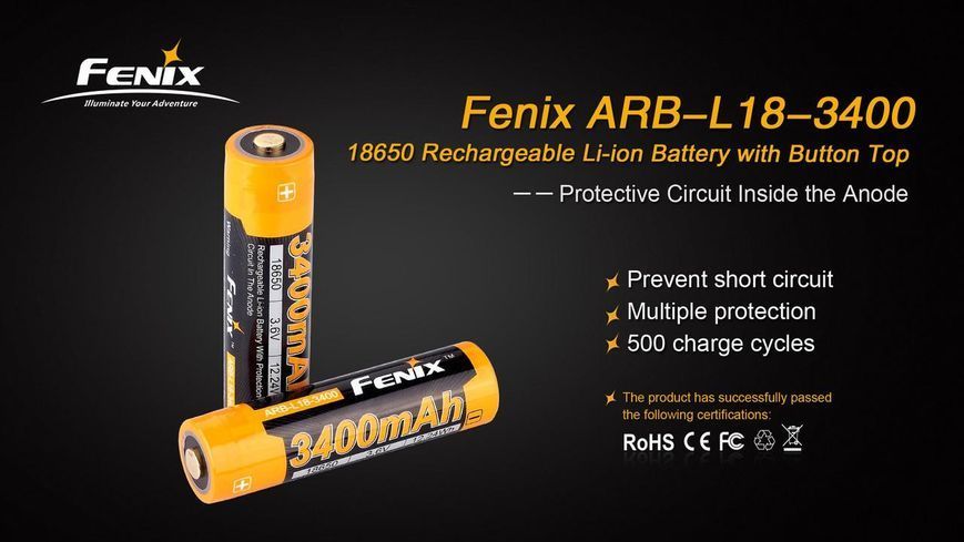 Акумулятор 18650 Fenix (3400 mAh) ARB-L18-3400 фото