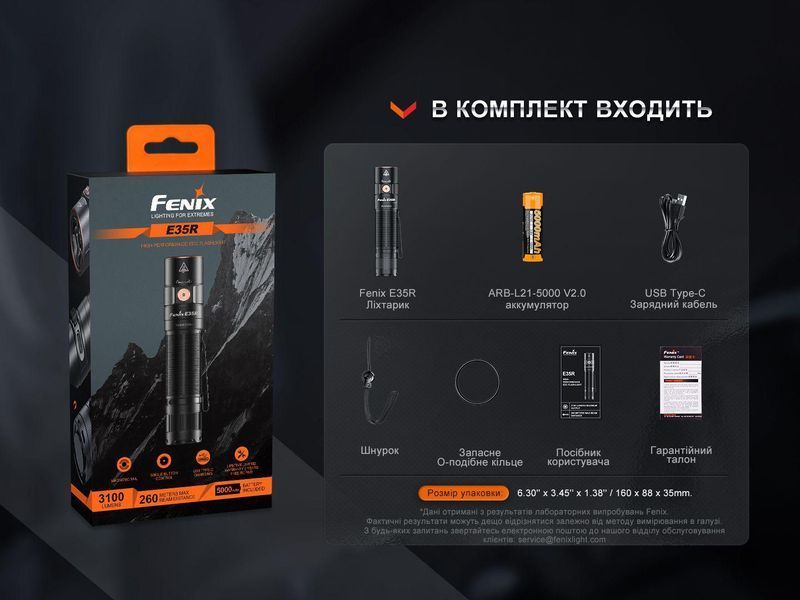 Фонарь ручной Fenix E35R E35R фото